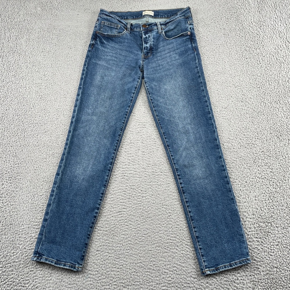 Oliver Logan Jeans Womens 27 Blue Straight Leg Button Fly Denim Casual Classic